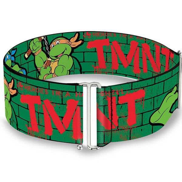 Buckle-Down Cinch Waist Belt - Classic TMNT Group Pose2 TMNT Green Brick Wall