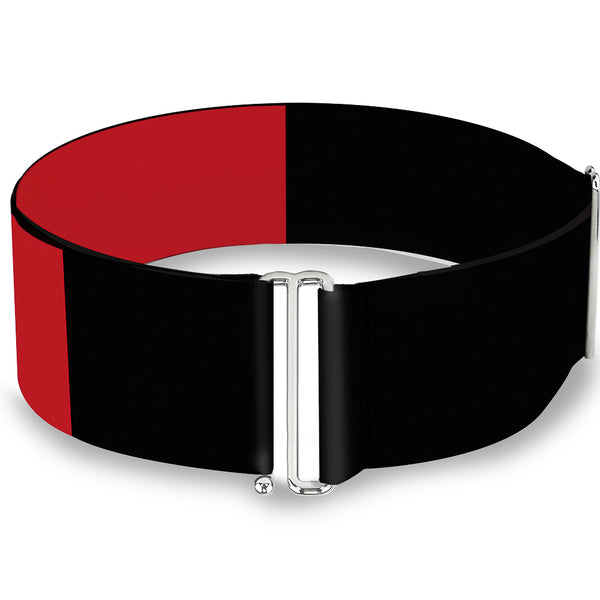 Buckle-Down Cinch Waist Belt - Harley Quinn Diamond Split Red Black Black Red