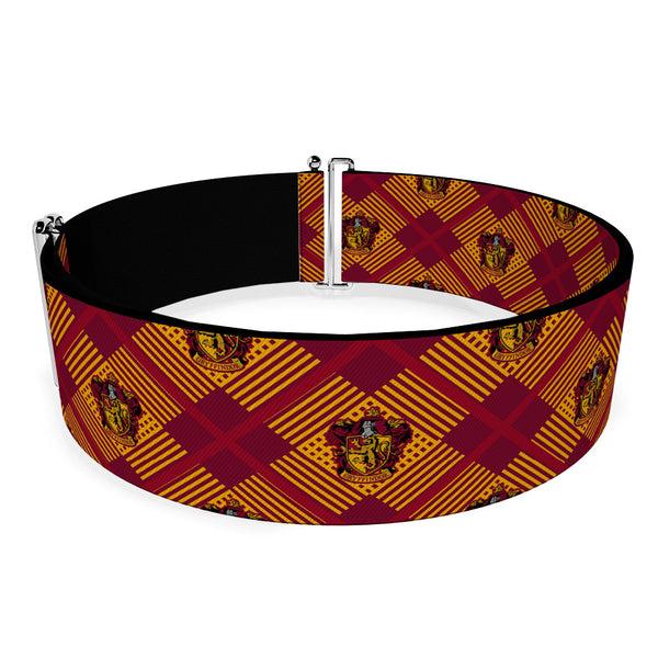 Buckle-Down Cinch Waist Belt - Harry Potter Gryffindor Crest Plaid Reds Gold