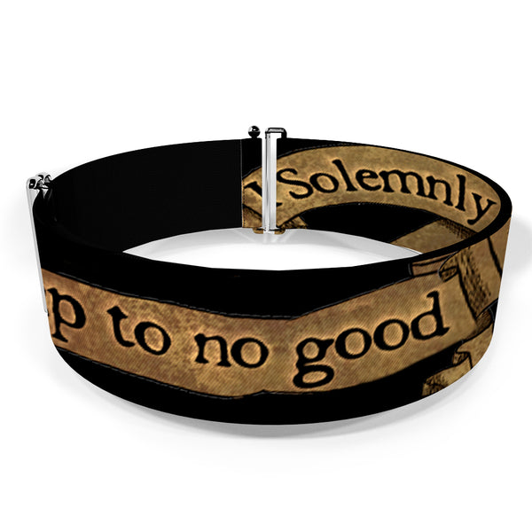 Buckle-Down Cinch Waist Belt - Harry Potter I SOLEMNLY SWEAR I AM UP TO NO GOOD Banner Black Tan