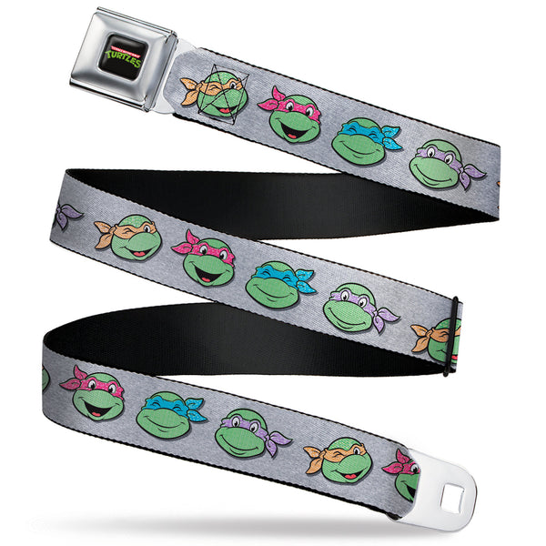 Buckle-Down Classic TEENAGE MUTANT NINJA TURTLES Logo Seatbelt Belt - Teenage Mutant Ninja Turtles Expressions Gray Webbing
