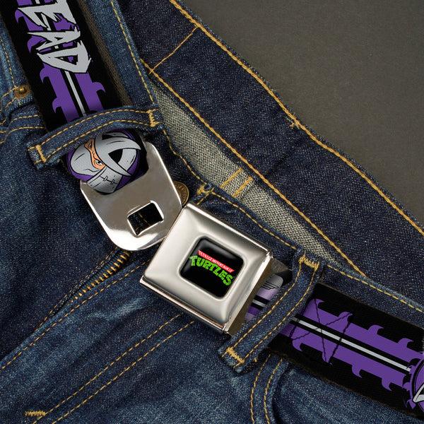 Buckle-Down Classic TMNT Logo Full Color Seatbelt Belt - Shredder Head SHRED HEAD/Stripe Black/Purple/Gray Webbing