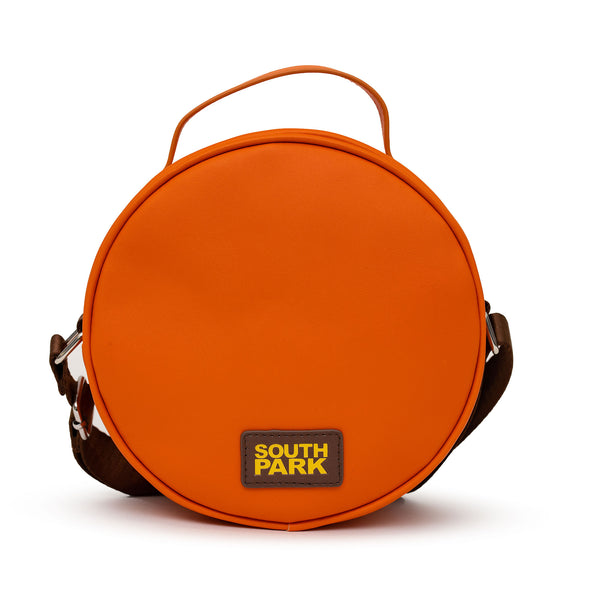 Buckle-Down Comedy Central Bag Cross Body Round South Park Kenny Face Close Up With Fur And Embroidery Orange Vegan Leather