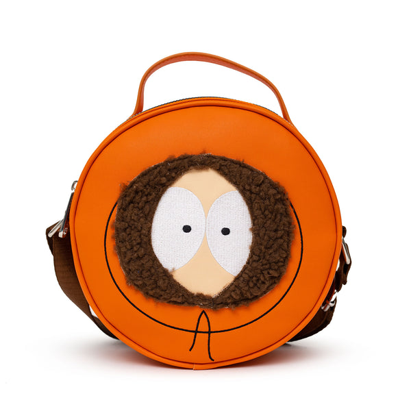 Buckle-Down Comedy Central Bag Cross Body Round South Park Kenny Face Close Up with Fur and Embroidery Orange Vegan Leather Buckle-Down Comedy Central Bag Cross Body Round South Park Kenny Face Close Up with Fur and Embroidery Orange Vegan Leather