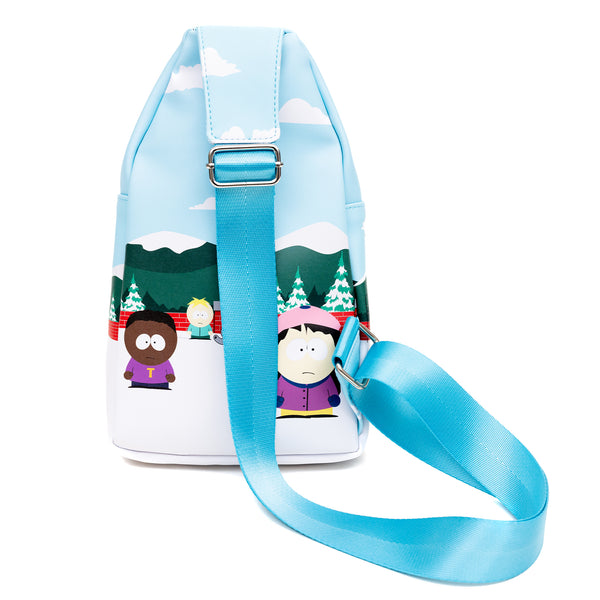 Buckle-Down Comedy Central Bag Sling South Park Boys Group Pose Applique Multi Color Vegan Leather