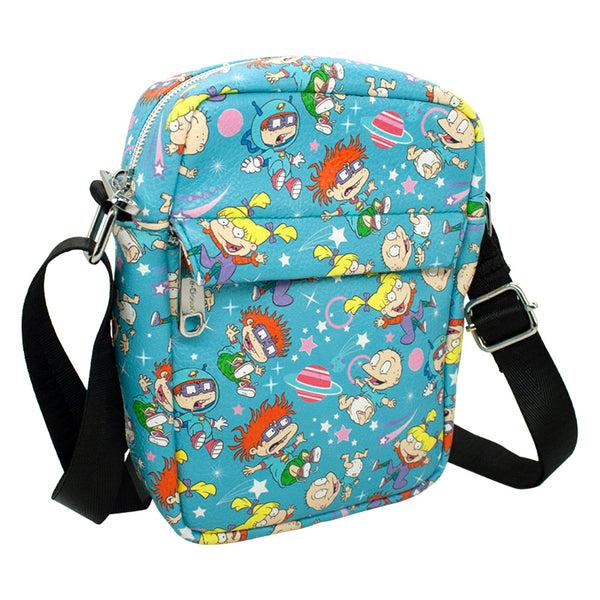 Buckle-Down Crossbody Wallet - Rugrats Characters And Icons Collage Blue