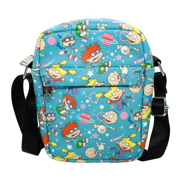 Buckle-Down Crossbody Wallet - Rugrats Characters and Icons Collage Blue