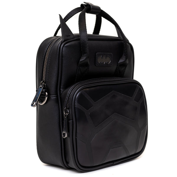 Buckle-Down DC Comics Bag Cross Body Batman Embossed Armor Texture Black Vegan Leather