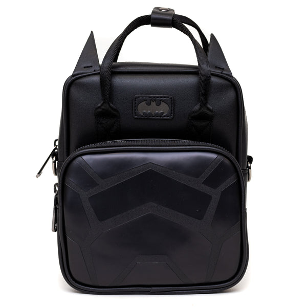 Buckle-Down DC Comics Bag Cross Body Batman Embossed Armor Texture Black Vegan Leather