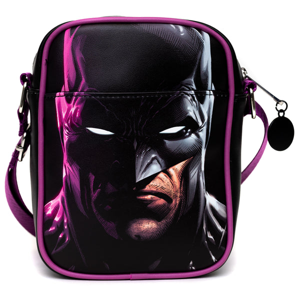 Buckle-Down DC Comics Bag Cross Body DC Comics Joker Jail Break And Batman Comic Book Poses Black Vegan Leather