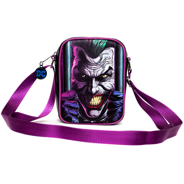 Buckle-Down DC Comics Bag Cross Body DC Comics Joker Jail Break And Batman Comic Book Poses Black Vegan Leather