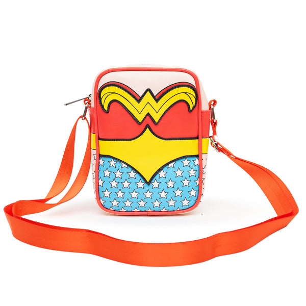 Buckle-Down DC Comics Bag Cross Body Wonder Woman Body Character Close Up Vegan Leather