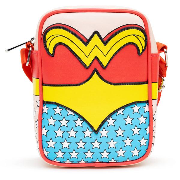 Buckle-Down DC Comics Bag Cross Body Wonder Woman Body Character Close Up Vegan Leather