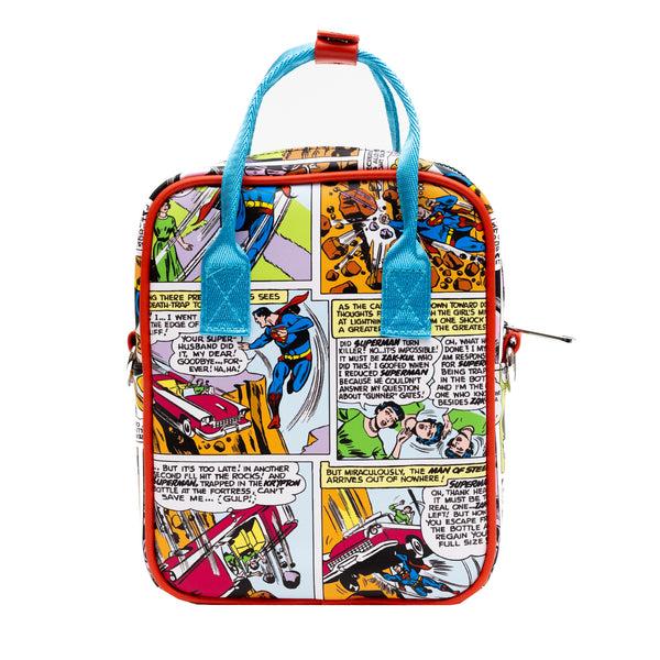 Buckle-Down DC Comics Bag Crossbody Superman Return To Action Comics Cover Pose And Scenes Vegan Leather