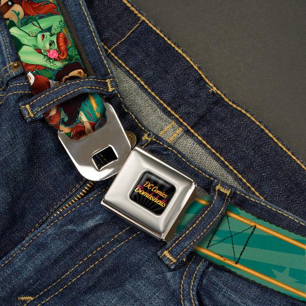 Buckle-Down DC COMICS BOMBSHELLS Rays Full Color Black Gray Orange-Red Fade Seatbelt Belt - 12-DC COMICS BOMBSHELLS Pose Rays/Stars Blues/Pink/Yellow Webbing