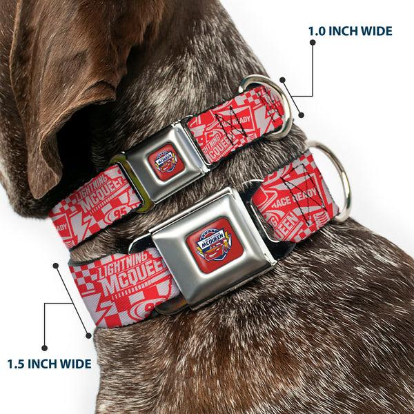 Buckle-Down Disney CARS Seatbelt Buckle Collar - Cars 3 LIGHTNINING MCQUEEN Icons Collage White/Red