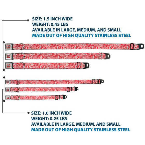 Buckle-Down Disney CARS Seatbelt Buckle Collar - Cars 3 LIGHTNINING MCQUEEN Icons Collage White/Red