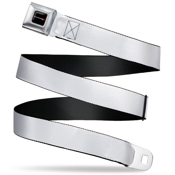 Buckle-Down Dodge Red Rhombus Seatbelt Belt - White Webbing