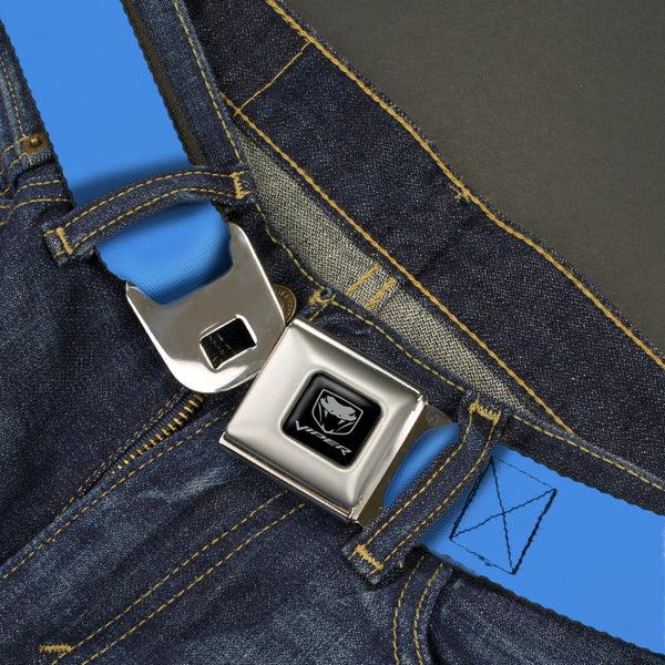 Buckle-Down Dodge Viper Seatbelt Belt - Baby Blue Webbing