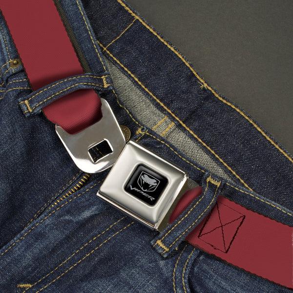 Buckle-Down Dodge Viper Seatbelt Belt - Burgundy Webbing