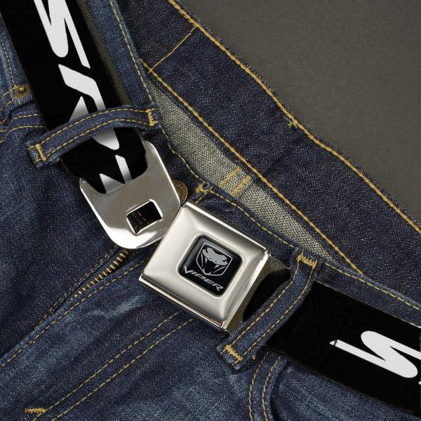 Buckle-Down Dodge Viper Seatbelt Belt - SRT Black/Red/White Webbing