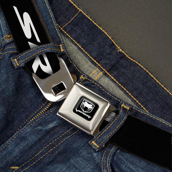 Buckle-Down Dodge Viper Seatbelt Belt - SRT Black/White Webbing