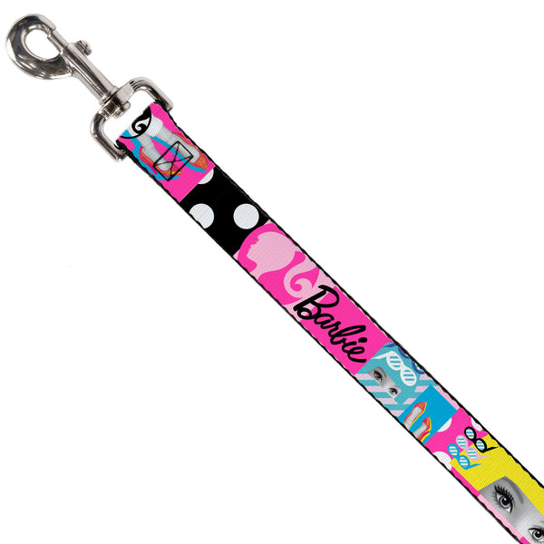 Buckle-Down Dog Leash - BARBIE Accessory Icons Collage Multi Color