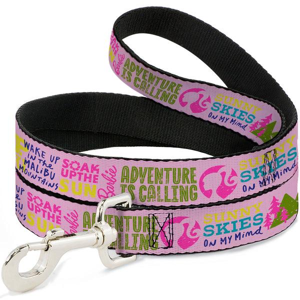Buckle-Down Dog Leash - Barbie CAMP MALIBU Quotes and Icons Pink/Multi Color