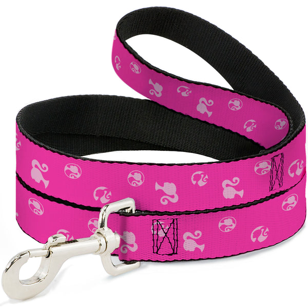 Buckle-Down Dog Leash - Barbie Ponytail Silhouette Icon Scattered Pinks