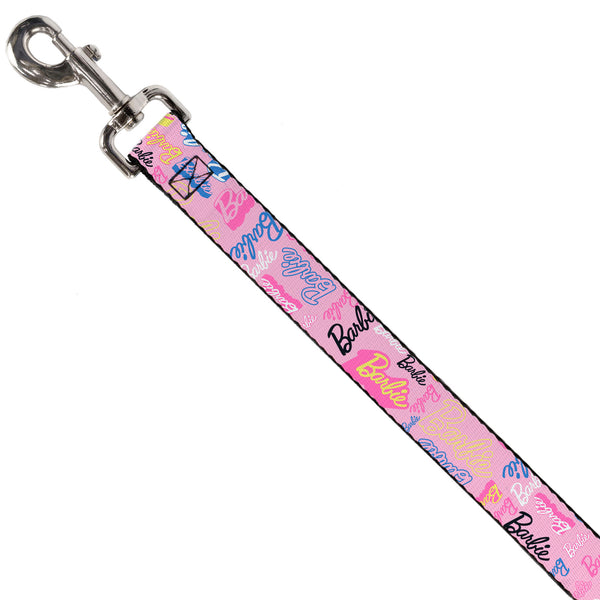 Buckle-Down Dog Leash - BARBIE Script Signature Collage Pink/Multi Color