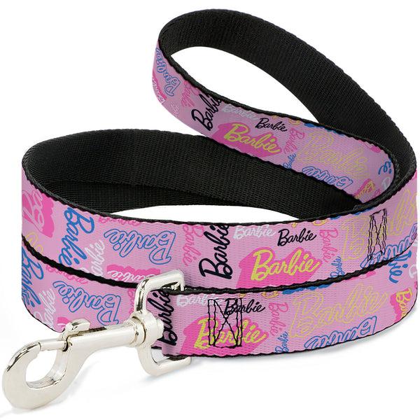 Buckle-Down Dog Leash - BARBIE Script Signature Collage Pink/Multi Color