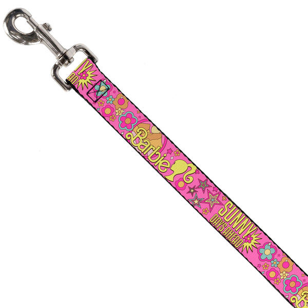 Buckle-Down Dog Leash - BARBIE SUNNY DAYS AHEAD Icons Collage Pink/Multi Color