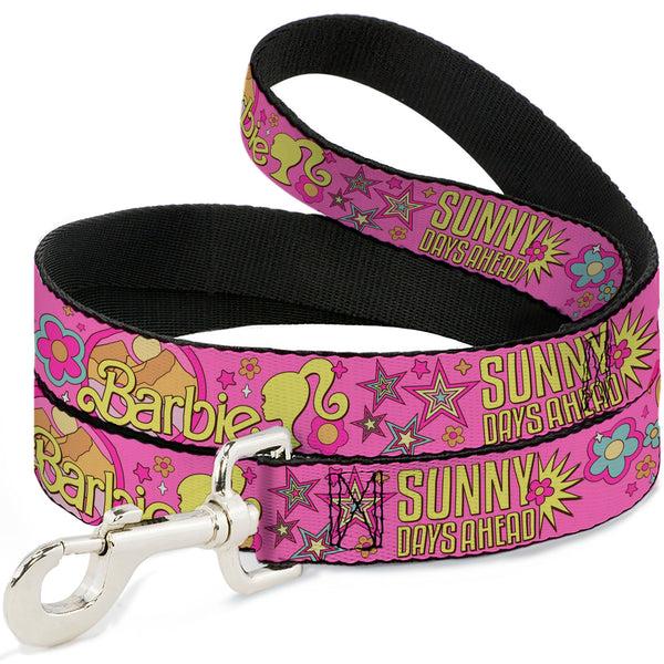 Buckle-Down Dog Leash - BARBIE SUNNY DAYS AHEAD Icons Collage Pink/Multi Color