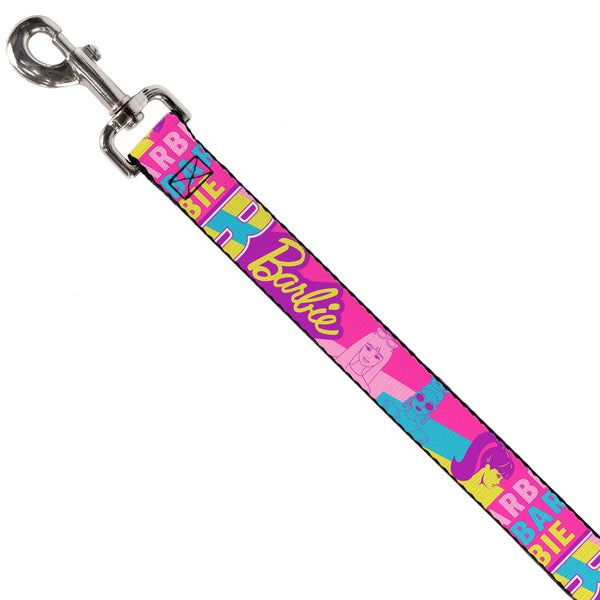 Buckle-Down Dog Leash - Barbie Text And Dolls Collage Pinks/Multi Color