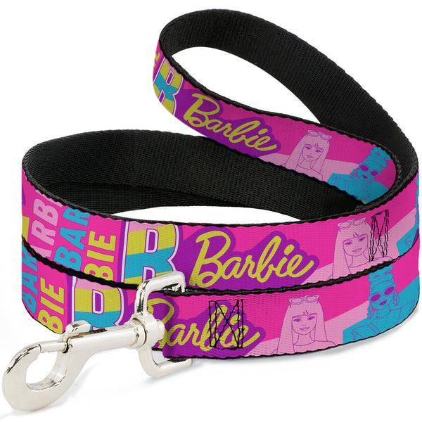 Buckle-Down Dog Leash - Barbie Text and Dolls Collage Pinks/Multi Color