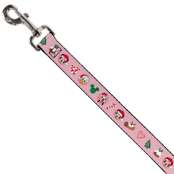 Buckle-Down Dog Leash - Christmas Holiday Mickey Mouse Face Starburst Red