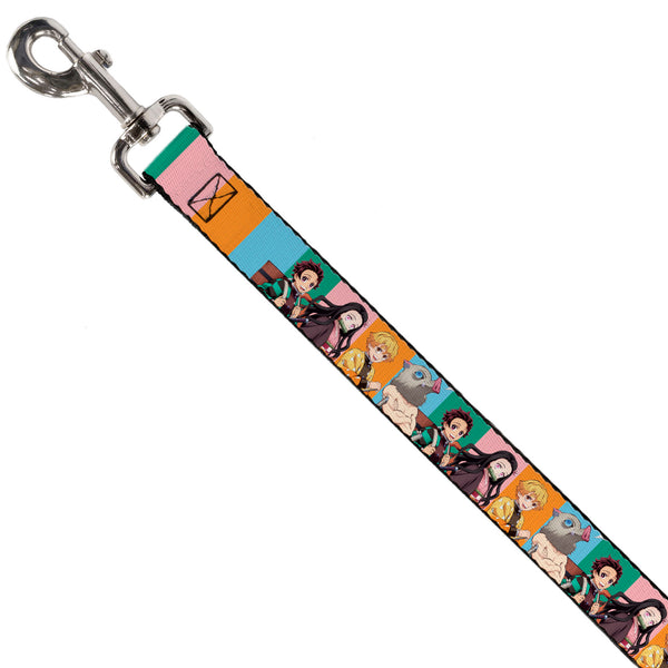 Buckle-Down Dog Leash - Demon Slayer Four Character Group Pose Blocks Multi Color