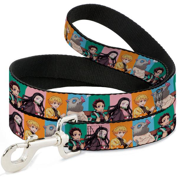 Buckle-Down Dog Leash - Demon Slayer Four Character Group Pose Blocks Multi Color