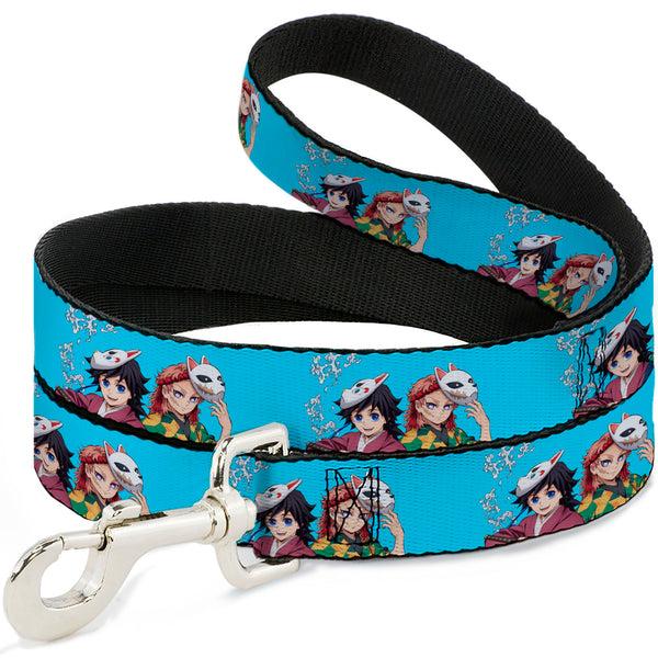 Buckle-Down Dog Leash - Demon Slayer Giyu and Sabito Warding Mask Pose Blue