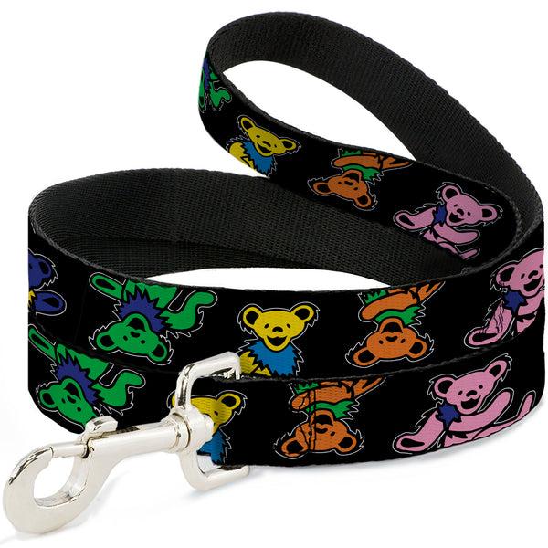 Buckle-Down Dog Leash - Grateful Dead Dancing Bears Close-Up Black/Multi Color