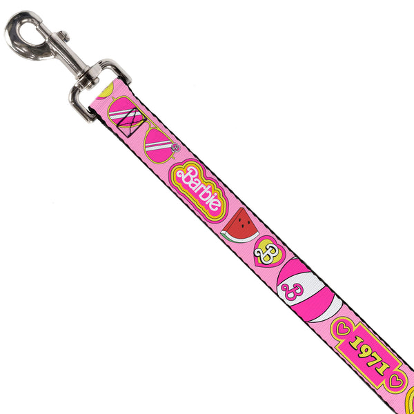 Buckle-Down Dog Leash - Malibu Barbie 1971 Icons And Quotes Pinks/Yellows