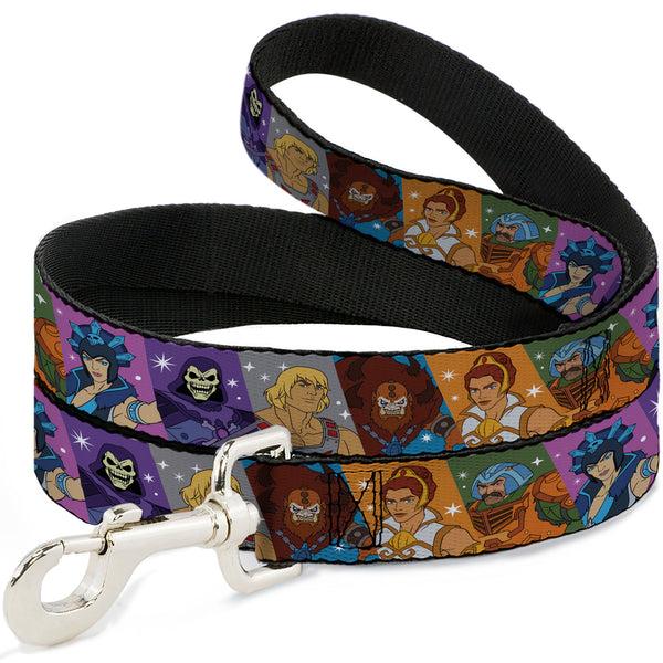 Buckle-Down Dog Leash - Masters of the Universe Character Block Stripe Poses Multi Color