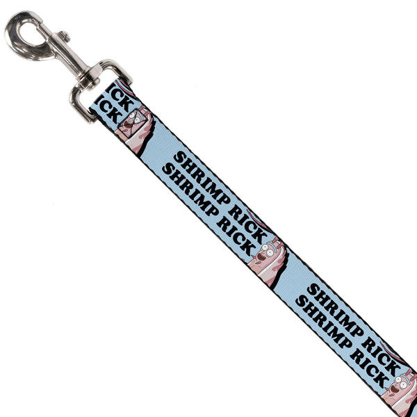 Buckle-Down Dog Leash - Rick And Morty SHRIMP RICK Pose And Text Light Blue/Black
