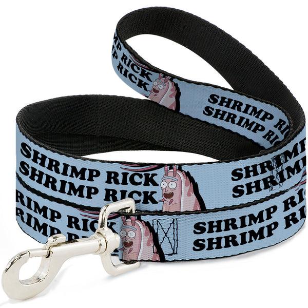 Buckle-Down Dog Leash - Rick And Morty SHRIMP RICK Pose And Text Light Blue/Black