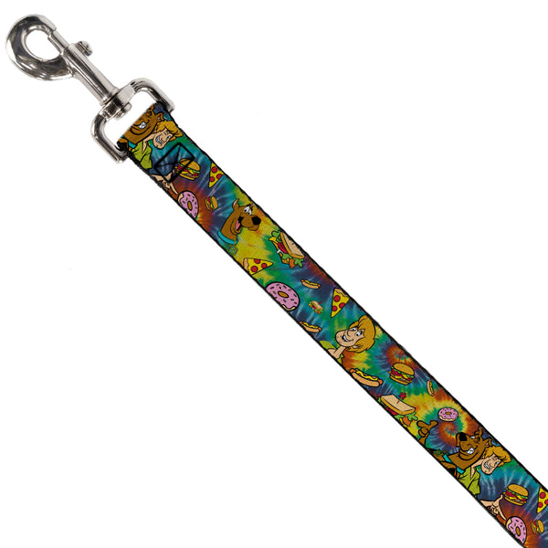 Buckle-Down Dog Leash - Scooby Doo And Shaggy Poses/Munchies Tie Dye Multi Color