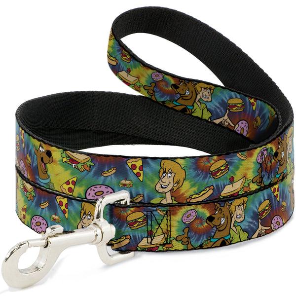 Buckle-Down Dog Leash - Scooby Doo and Shaggy Poses/Munchies Tie Dye Multi Color