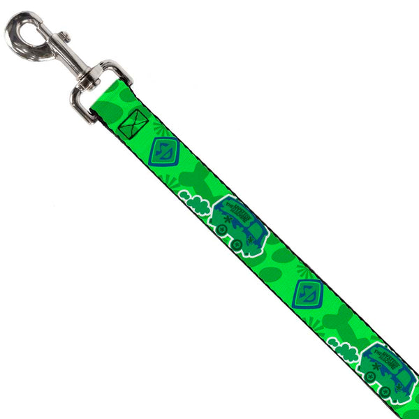 Buckle-Down Dog Leash - Scooby Doo Mystery Machine/Dog Tag Collage Greens/Blues