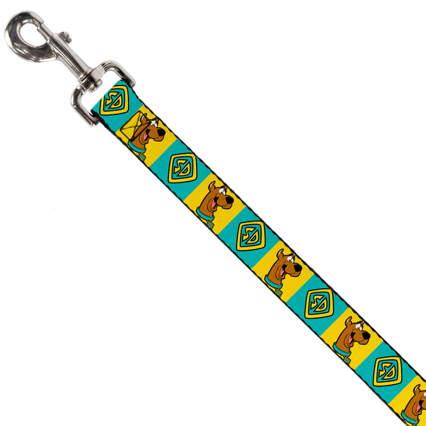 Buckle-Down Dog Leash - Scooby Doo Pose And Dog Tag Blocks Yellow/Blue