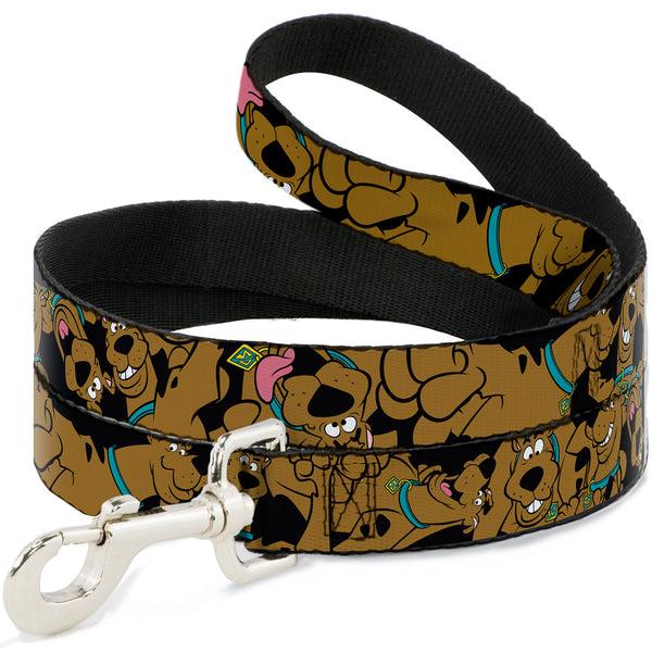 Buckle-Down Dog Leash - Scooby Doo Stacked CLOSE-UP Black