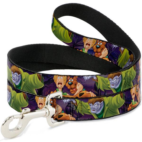 Buckle-Down Dog Leash - Scooby & Shaggy Hugging w/Werewolf Man Purple